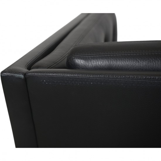 Erik Jørgensen EJ315 3.personers sofa i sort læder 2000'erne