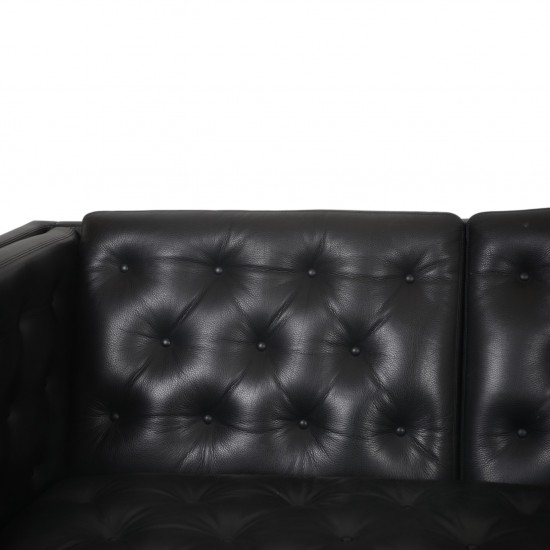 Erik Jørgensen EJ315 3.personers sofa i sort læder 2000'erne