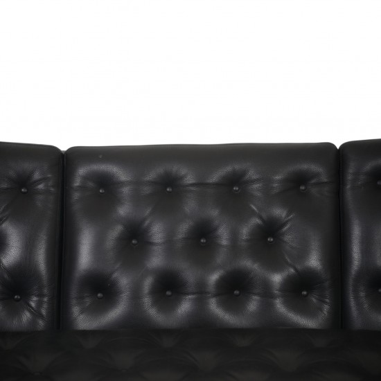 Erik Jørgensen EJ315 3.personers sofa i sort læder 2000'erne