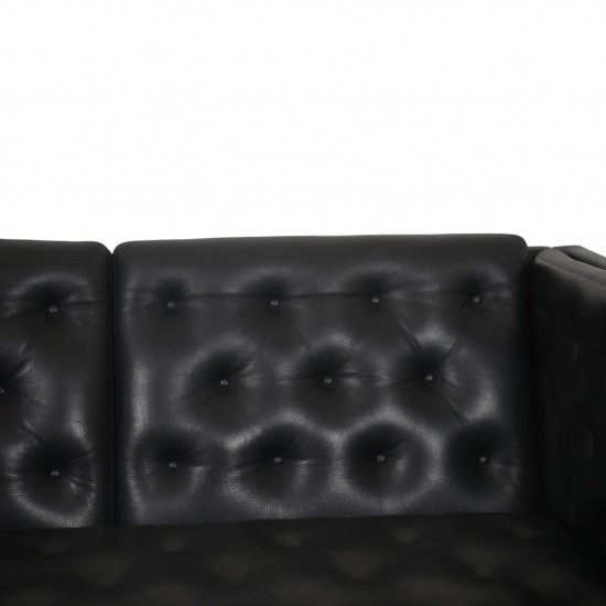 Erik Jørgensen EJ315 3.personers sofa i sort læder 2000'erne