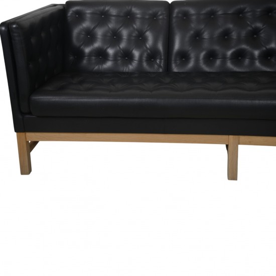 Erik Jørgensen EJ315 3.personers sofa i sort læder 2000'erne