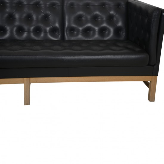 Erik Jørgensen EJ315 3.personers sofa i sort læder 2000'erne