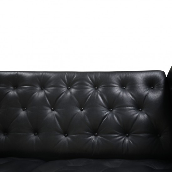 Erik Jørgensen EJ315 3.personers sofa i sort læder 2000'erne