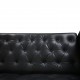 Erik Jørgensen EJ315 3.personers sofa i sort læder 2000'erne