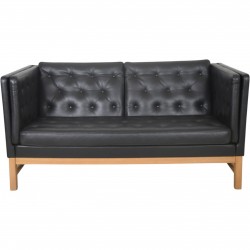 Erik Jørgensen EJ315 2-personers sofa i sort læder 2000'erne