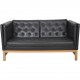 Erik Jørgensen EJ315 2-personers sofa i sort læder 2000'erne