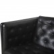 Erik Jørgensen EJ315 2-personers sofa i sort læder 2000'erne