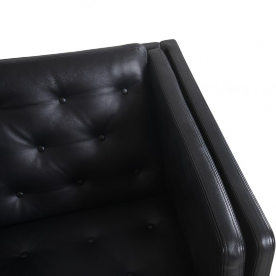 Erik Jørgensen EJ315 2-personers sofa i sort læder 2000'erne