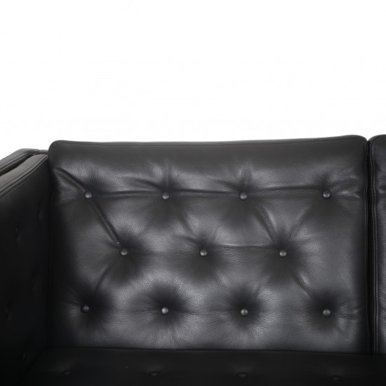 Erik Jørgensen EJ315 2-personers sofa i sort læder 2000'erne