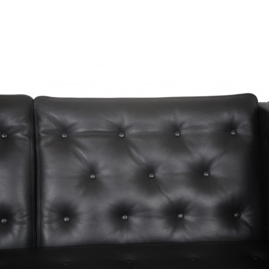 Erik Jørgensen EJ315 2-personers sofa i sort læder 2000'erne