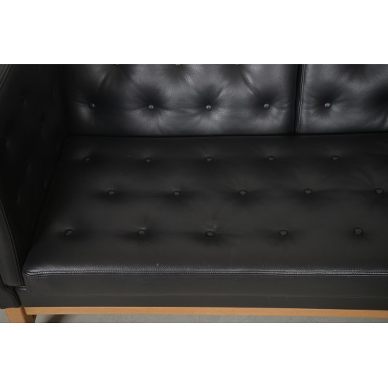 Erik Jørgensen EJ315 2-personers sofa i sort læder 2000'erne