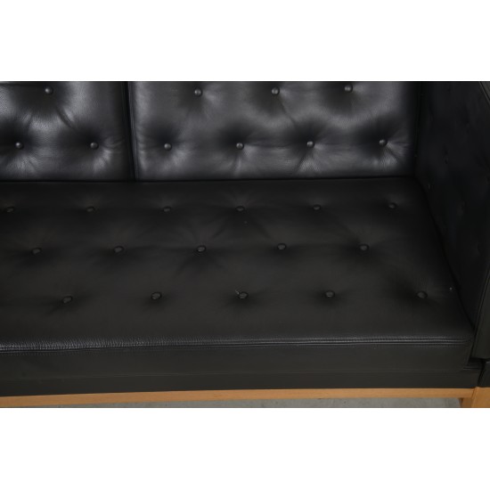 Erik Jørgensen EJ315 2-personers sofa i sort læder 2000'erne