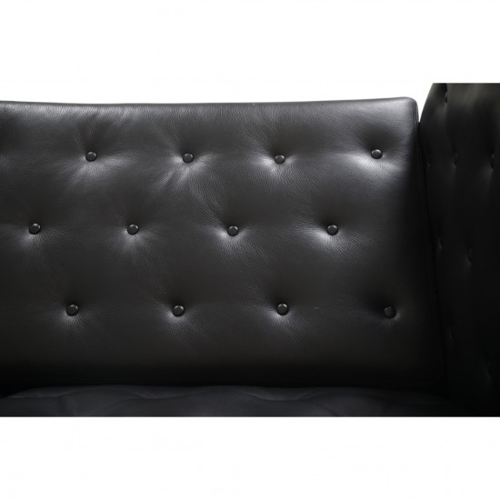 Erik Jørgensen EJ315 2-personers sofa i sort læder 2000'erne