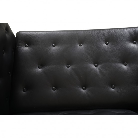 Erik Jørgensen EJ315 2-personers sofa i sort læder 2000'erne