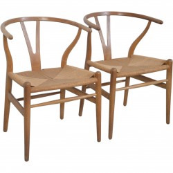 Sæt af to Hans Wegner CH24 Y-stole i eg 1970'erne