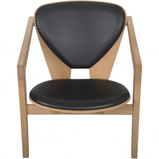 Hans Wegner GE460 Butterfly stol i eg og sort læder 2015