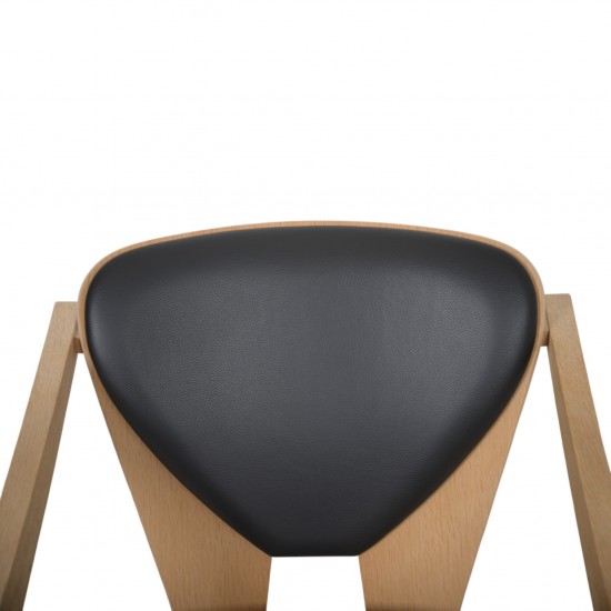 Hans Wegner GE460 Butterfly stol i eg og sort læder 2015