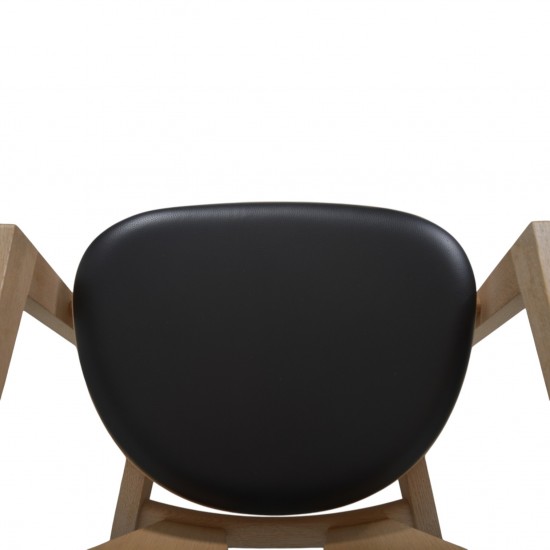 Hans Wegner GE460 Butterfly stol i eg og sort læder 2015