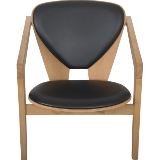 Hans Wegner GE460 Butterfly stol i eg og sort læder 2015