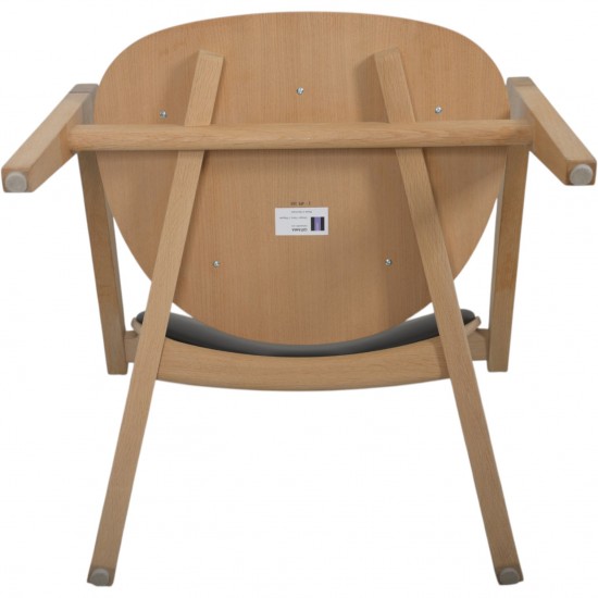 Hans Wegner GE460 Butterfly stol i eg og sort læder 2015