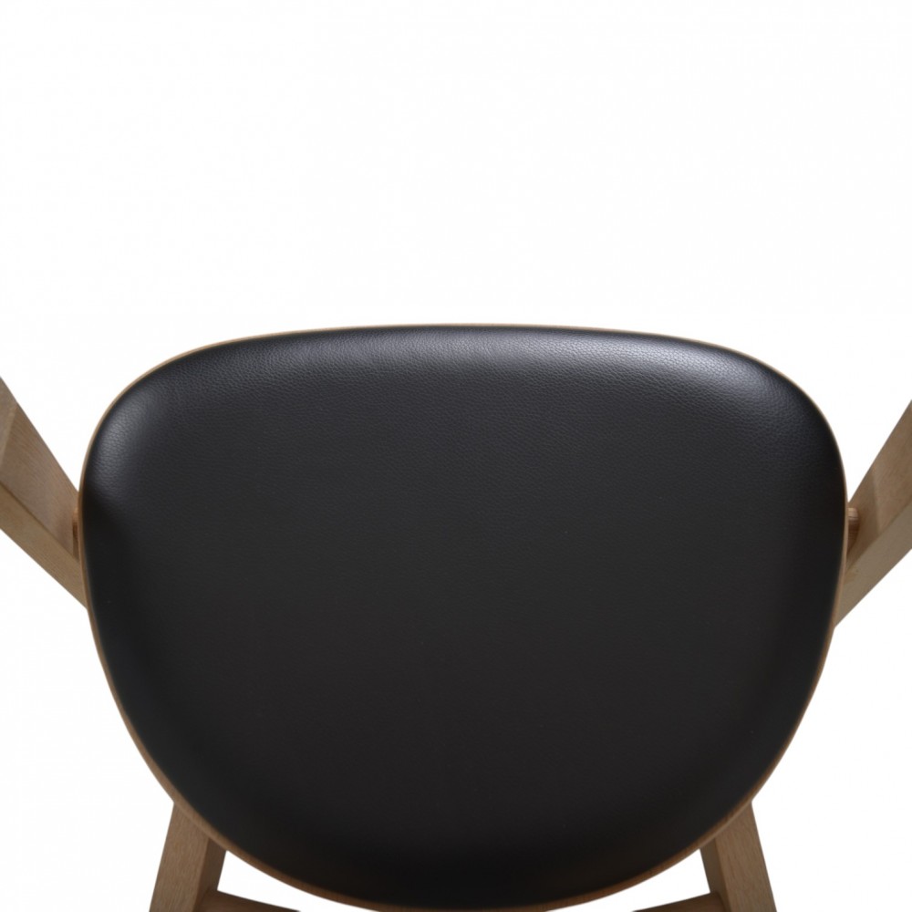 Køb brugt Hans Wegner GE460 Butterfly stol i eg og sort læder 2015
