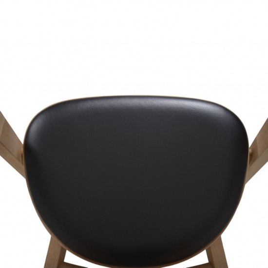 Hans Wegner GE460 Butterfly stol i eg og sort læder 2015