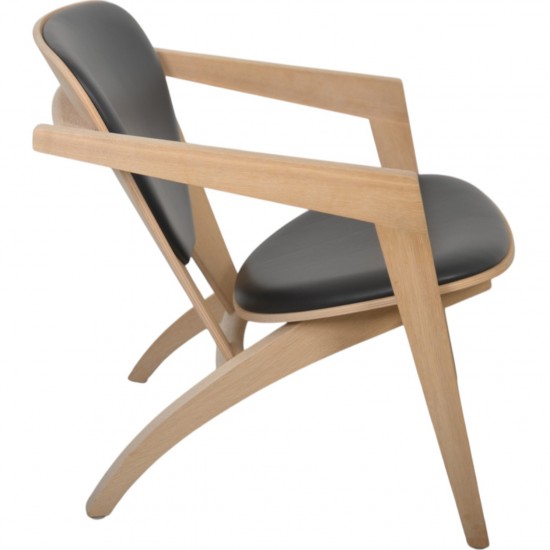 Hans Wegner GE460 Butterfly stol i eg og sort læder 2015