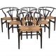 Sæt af 6 brune Hans Wegner Y-stole CH24 stole 1990'erne