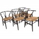 Sæt af 6 brune Hans Wegner Y-stole CH24 stole 1990'erne