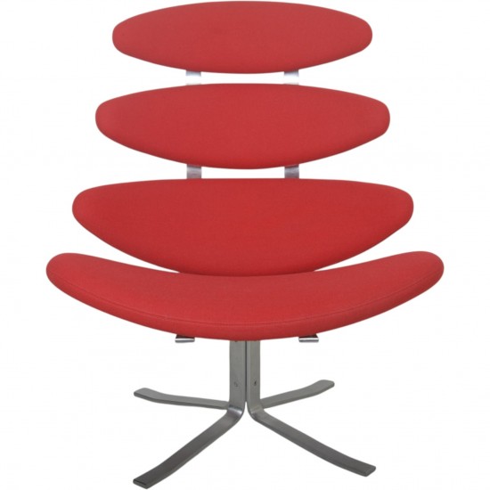 Erik Jørgensen Corona stol i rødt stof 2000'erne