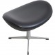 Arne Jacobsen Ægge skammel i sort aura læder 2016