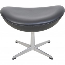 Arne Jacobsen Ægge skammel i sort aura læder 2016