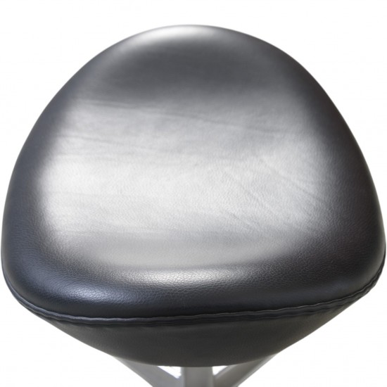 Arne Jacobsen Ægge skammel i sort aura læder 2016