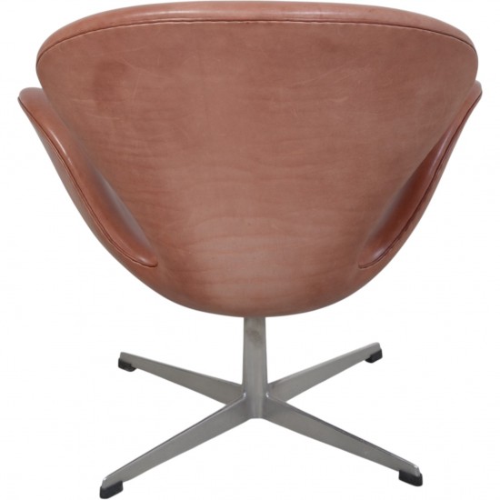 Arne Jacobsen Vintage svane stol i patineret læder 1960'erne