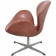 Arne Jacobsen Vintage svane stol i patineret læder 1960'erne