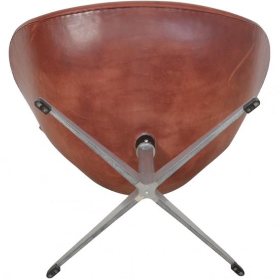 Arne Jacobsen Vintage svane stol i patineret læder 1960'erne