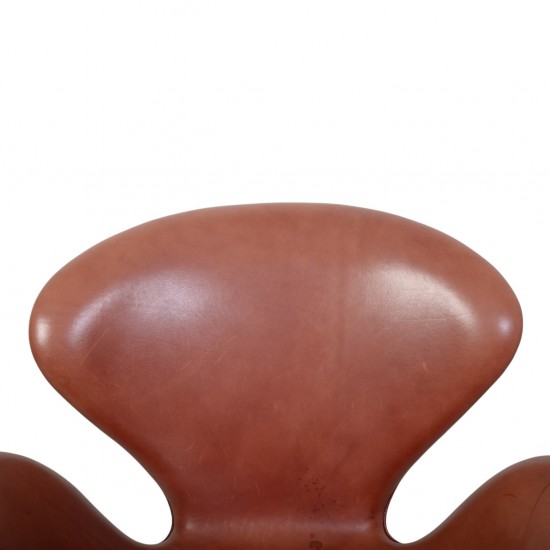 Arne Jacobsen Vintage svane stol i patineret læder 1960'erne