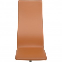 Arne Jacobsen Høj Oxford kontorstol nybetrukket med cognac nevada læder 2010'erne