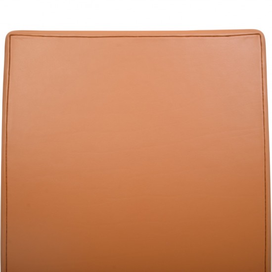 Arne Jacobsen Tall oxford office chair reupholstered in cognac nevada leather 2010s