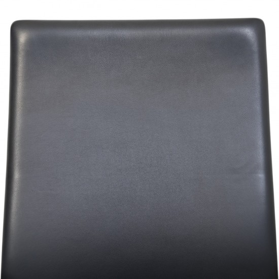 Arne Jacobsen mellemhøj Oxford stol i sort læder 2012