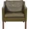 Børge Mogensen 2421 lounge chair in green leather 1980s