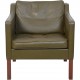 Børge Mogensen 2421 lounge chair in green leather 1980s