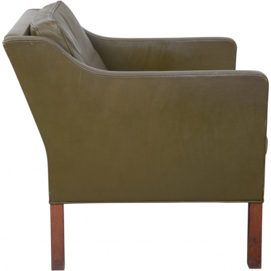 Børge Mogensen 2421 lounge chair in green leather 1980s