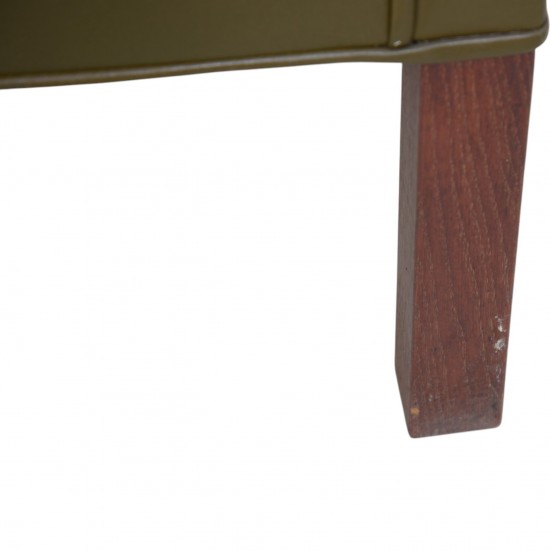 Børge Mogensen 2421 lounge chair in green leather 1980s