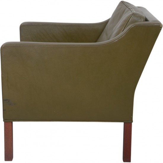 Børge Mogensen 2421 lounge chair in green leather 1980s