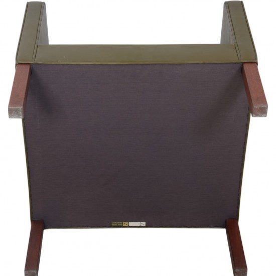 Børge Mogensen 2421 lounge chair in green leather 1980s