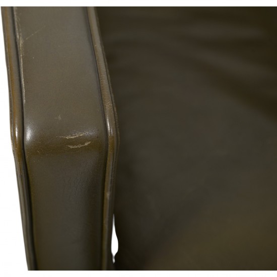 Børge Mogensen 2421 lounge chair in green leather 1980s