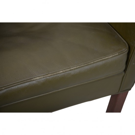 Børge Mogensen 2421 lounge chair in green leather 1980s