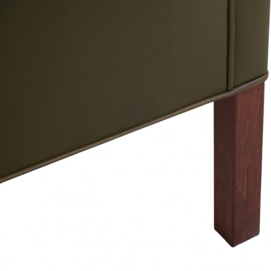 Børge Mogensen 2421 lænestol i grønt læder 1980'erne