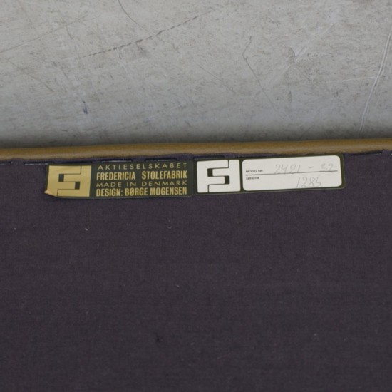 Børge Mogensen 2421 lænestol i grønt læder 1980'erne